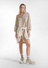 ABITO CHEMISIER IN VISCOSA HABUTAI ALLOVER BEIGE | DEHA
