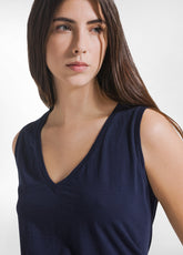 TOP FLUIDO IN JERSEY FIAMMATO BLU - BLUE NIGHT | DEHA