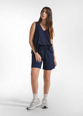 TOP FLUIDO IN JERSEY FIAMMATO BLU - BLUE NIGHT | DEHA