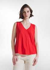 Fluid Flame Jersey Top - Red - POPPY RED | DEHA