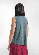Fluid Flame Jersey Top - Green - TEAL GREEN | DEHA