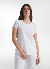 White Slub Cotton T-Shirt - WHITE | DEHA