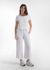 White Slub Cotton T-Shirt - WHITE | DEHA