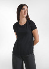 Black Flammé Cotton T-Shirt - BLACK | DEHA