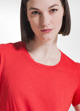 T-SHIRT IN COTONE FLAMMÈ ROSSO - POPPY RED | DEHA