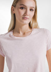 Pink Slub Cotton T-Shirt - BLUSH PINK | DEHA