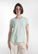 T-SHIRT IN COTONE FLAMMÈ VERDE - JADE GREEN | DEHA