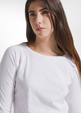 T-SHIRT MANICA 3/4 IN JERSEY FIAMMATO BIANCO - WHITE | DEHA