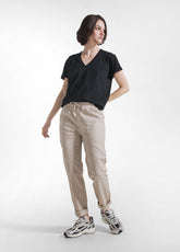 Flammé V-Neck T-Shirt - Black - BLACK | DEHA