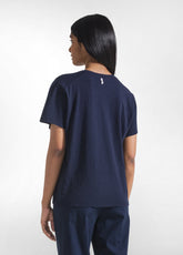 T-SHIRT FLAMMÈ SCOLLO AMPIO BLU - BLUE NIGHT | DEHA