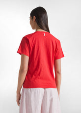 T-SHIRT FLAMMÈ SCOLLO AMPIO ROSSO - POPPY RED | DEHA