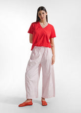 FLAMME T-SHIRT WITH WIDE NECKLINE - RED - MADE IN ITALY | DEHA