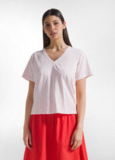 T-SHIRT FLAMMÈ SCOLLO AMPIO ROSA - Leisurewear | DEHA