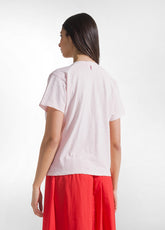 T-SHIRT FLAMMÈ SCOLLO AMPIO ROSA - BLUSH PINK | DEHA