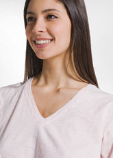 T-SHIRT FLAMMÈ SCOLLO AMPIO ROSA - BLUSH PINK | DEHA