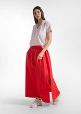 T-SHIRT FLAMMÈ SCOLLO AMPIO ROSA - Leisurewear | DEHA