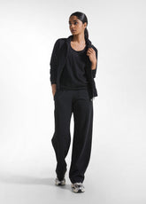 FELPA CORE LEGGERA CON ZIP E CAPPUCCIO NERO - Leisurewear | DEHA