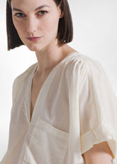 BLUSA IN MUSSOLA DI COTONE LEGGERA BIANCO - CREAM | DEHA