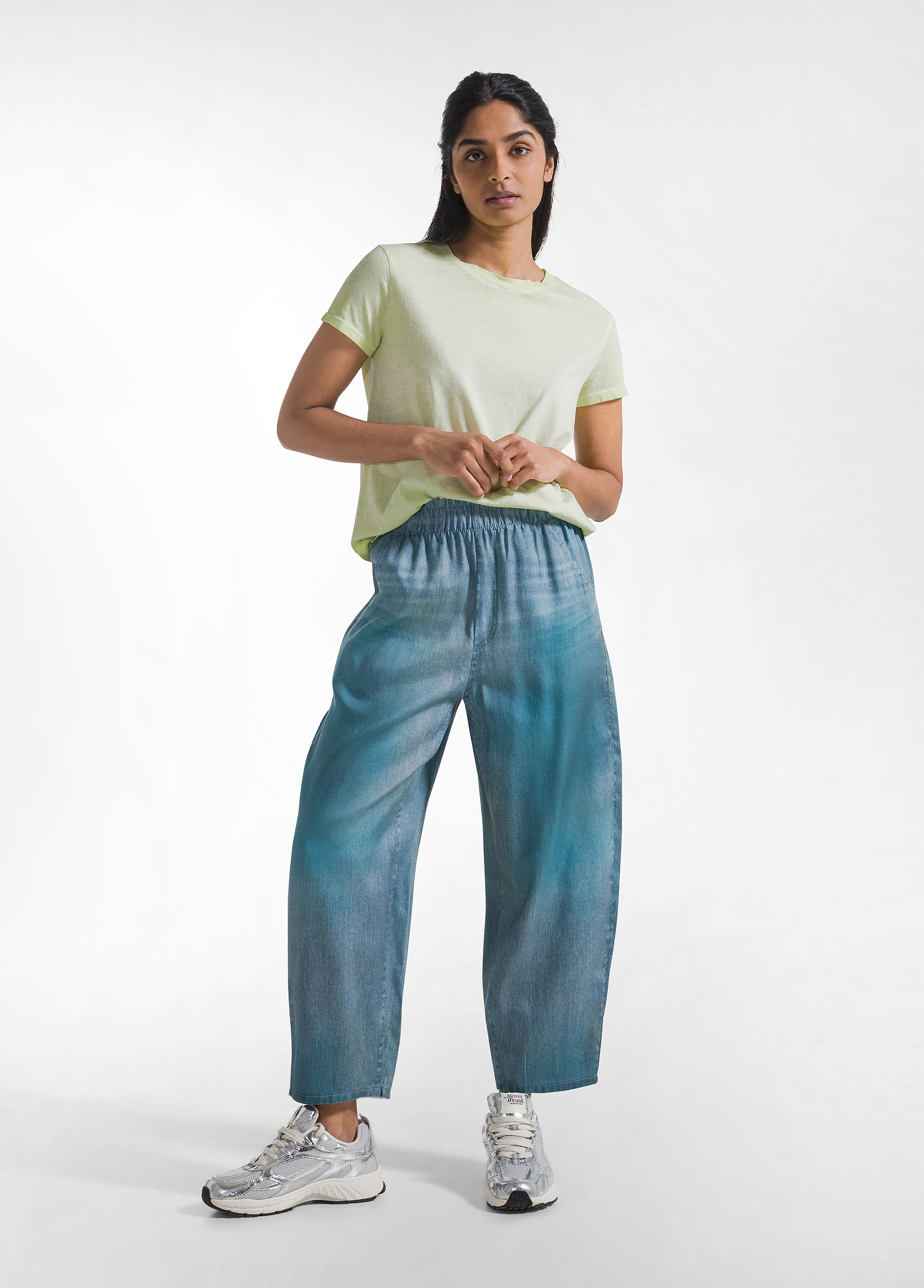 Balloon Denim Effect Pants - Blue | DEHA