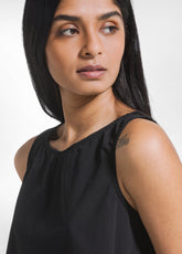 TOP IN POPLINE ELASTICIZZATO NERO - BLACK | DEHA
