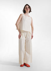 TOP IN POPLINE ELASTICIZZATO BIANCO - CREAM | DEHA