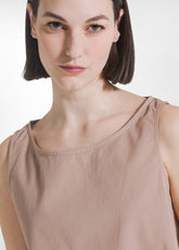 TOP IN POPLINE ELASTICIZZATO MARRONE - KHAKI BROWN | DEHA