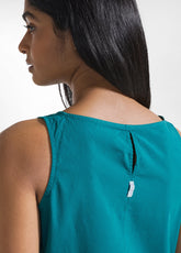 TOP IN POPLINE ELASTICIZZATO VERDE - PEACOCK GREEN | DEHA