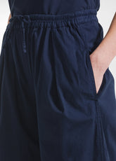 COMPLETO TOP E PANTALONI DRITTI IN POPLINE ELASTICIZZATO BLU - Tute e Set Coordinati | DEHA