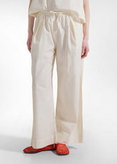 PANTALONI IN POPLINE ELASTICIZZATO BIANCO - CREAM | DEHA