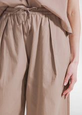 PANTALONI IN POPLINE ELASTICIZZATO MARRONE - KHAKI BROWN | DEHA