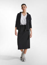 GONNA A MATITA IN POPLINE ELASTICIZZATO NERO - Leisurewear | DEHA