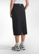 GONNA A MATITA IN POPLINE ELASTICIZZATO NERO - BLACK | DEHA