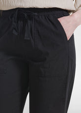 COMPLETO TOP E PANTALONI DRITTI IN POPLINE ELASTICIZZATO NERO - Tute e Set Coordinati | DEHA