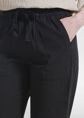 PANTALONI DRITTI IN POPLINE ELASTICIZZATO NERO - BLACK | DEHA
