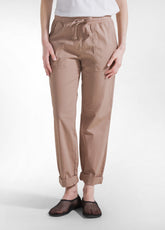Straight Fit Hose Aus Stretch-Popline - Braun - KHAKI BROWN | DEHA