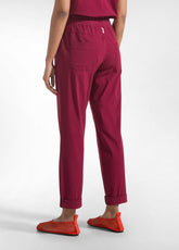 PANTALONI DRITTI IN POPLINE ELASTICIZZATO ROSSO - CHERRY RED | DEHA
