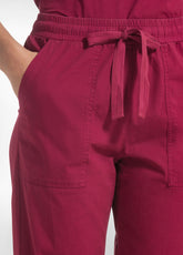 PANTALONI DRITTI IN POPLINE ELASTICIZZATO ROSSO - CHERRY RED | DEHA