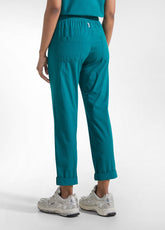 COMPLETO TOP E PANTALONI DRITTI IN POPLINE ELASTICIZZATO VERDE - | DEHA