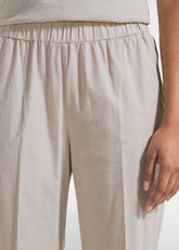 PANTALONI DRITTI IN POPLINE ELASTICIZZATO BEIGE - CLAY BEIGE | DEHA