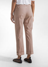 PANTALONI DRITTI IN POPLINE ELASTICIZZATO MARRONE - KHAKI BROWN | DEHA