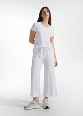 Cropped Trousers In Lyocell - White - WHITE | DEHA