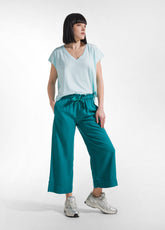 PANTALONI CROP IN LYOCELL VERDE - PEACOCK GREEN | DEHA