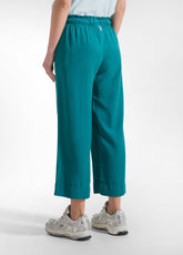 PANTALONI CROP IN LYOCELL VERDE - PEACOCK GREEN | DEHA