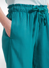 PANTALONI CROP IN LYOCELL VERDE - PEACOCK GREEN | DEHA