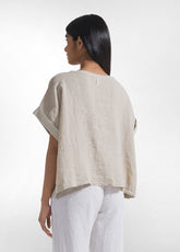 TOP AMPIO IN LINO BEIGE - CLAY BEIGE | DEHA