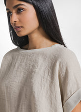 TOP AMPIO IN LINO BEIGE - CLAY BEIGE | DEHA