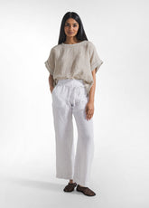 WEITES LEINEN-TOP - BEIGE - Hemden & Blusen | DEHA