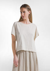 Ombre Effect T-Shirt In Organic Cotton - Multicolo - CLAY BEIGE | DEHA
