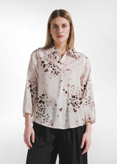 Printed Viscose Shirt Crumpled Effect - Beige - NATURAL DOTS | DEHA