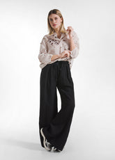 Printed Viscose Shirt Crumpled Effect - Beige - NATURAL DOTS | DEHA